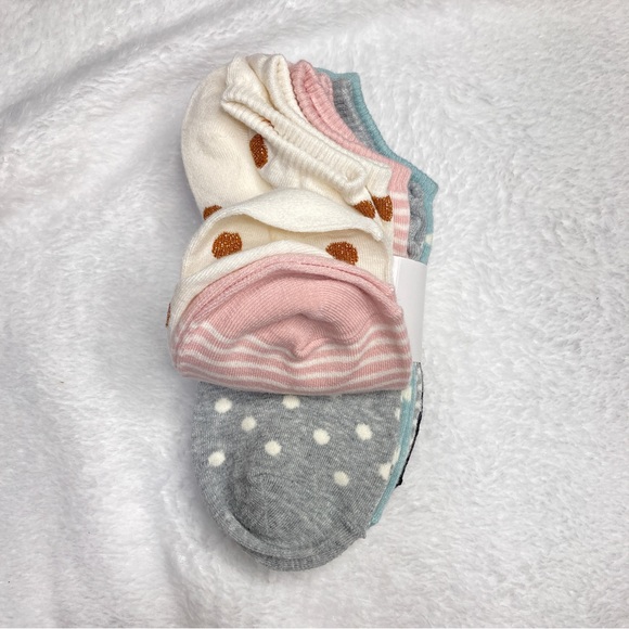 NWT Old Navy Novelty Ankle Socks 6-Pack — Polka Dots & Stripes - Picture 4 of 5